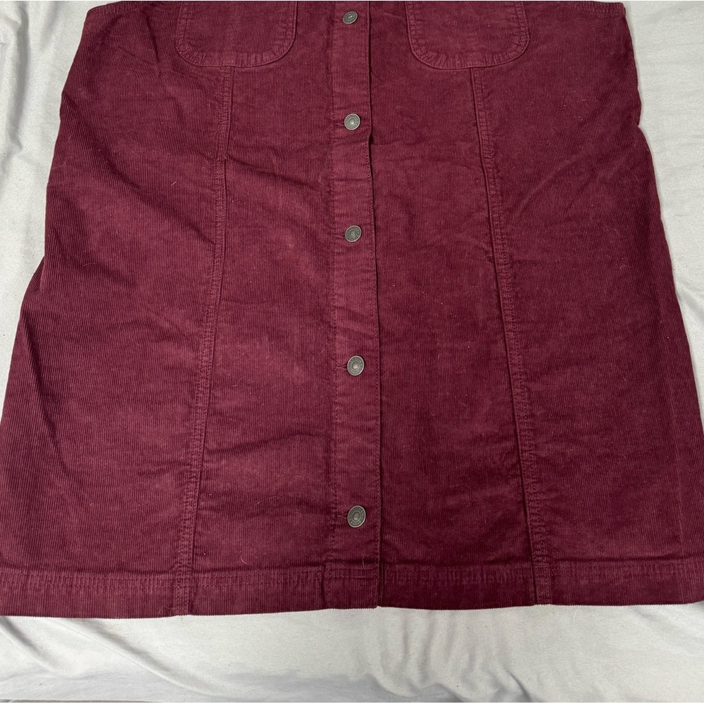 American Eagle Burgundy Corduroy Pinafore Dress - Picture 5 of 8